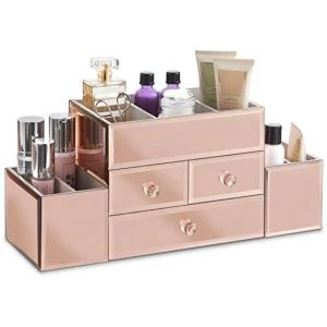 Akrüülkorraldaja meigiks Rose Gold akrüül Ehted kosmeetikakarp